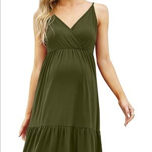 Olive green Maternity Dress
